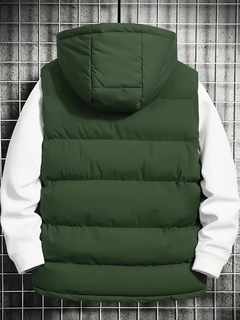 Men's Hooded Puffer Vest | Lightweight Insulation | Outdoor Layering Essential