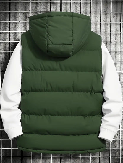 Men's Hooded Puffer Vest | Lightweight Insulation | Outdoor Layering Essential