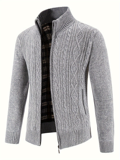 Men’s Knit Zip Jacket | Full-Zip Cardigan Style | Smart Casual Layer