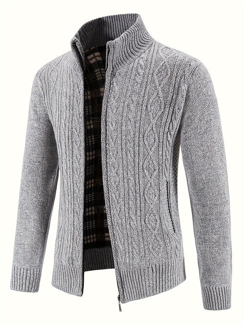 Men’s Knit Zip Jacket | Full-Zip Cardigan Style | Smart Casual Layer