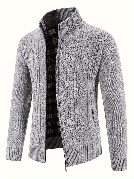 Men’s Knit Zip Jacket | Full-Zip Cardigan Style | Smart Casual Layer