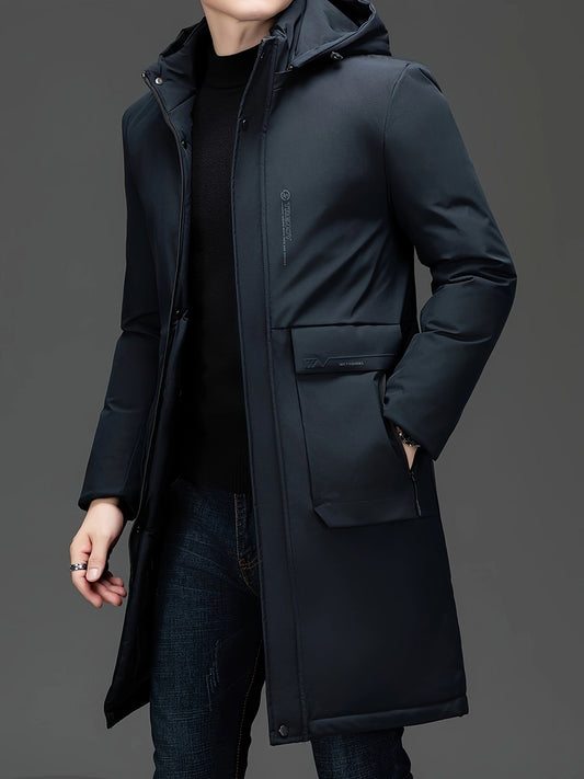 Men’s Hooded Winter Parka | Water-Resistant Longline Coat | Cold Weather Performance Outerwear