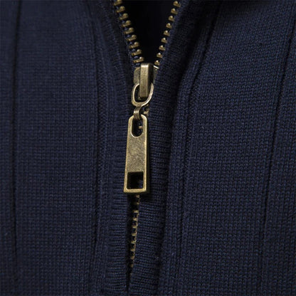 Men's Ribbed Half-Zip Sweater | Structured Knit | Versatile Cool-Weather Layer