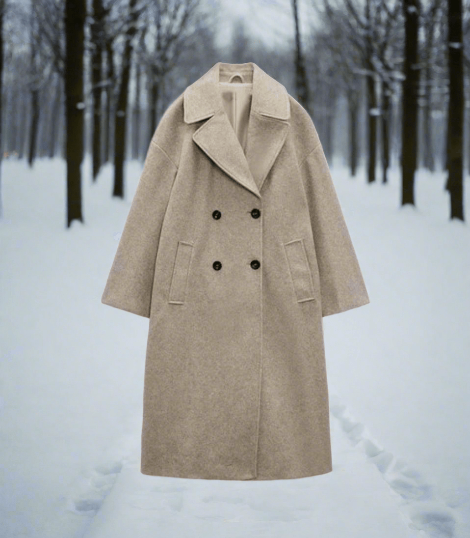 Long Wool-Blend Coat | Oversized Fit | Elegant & Timeless