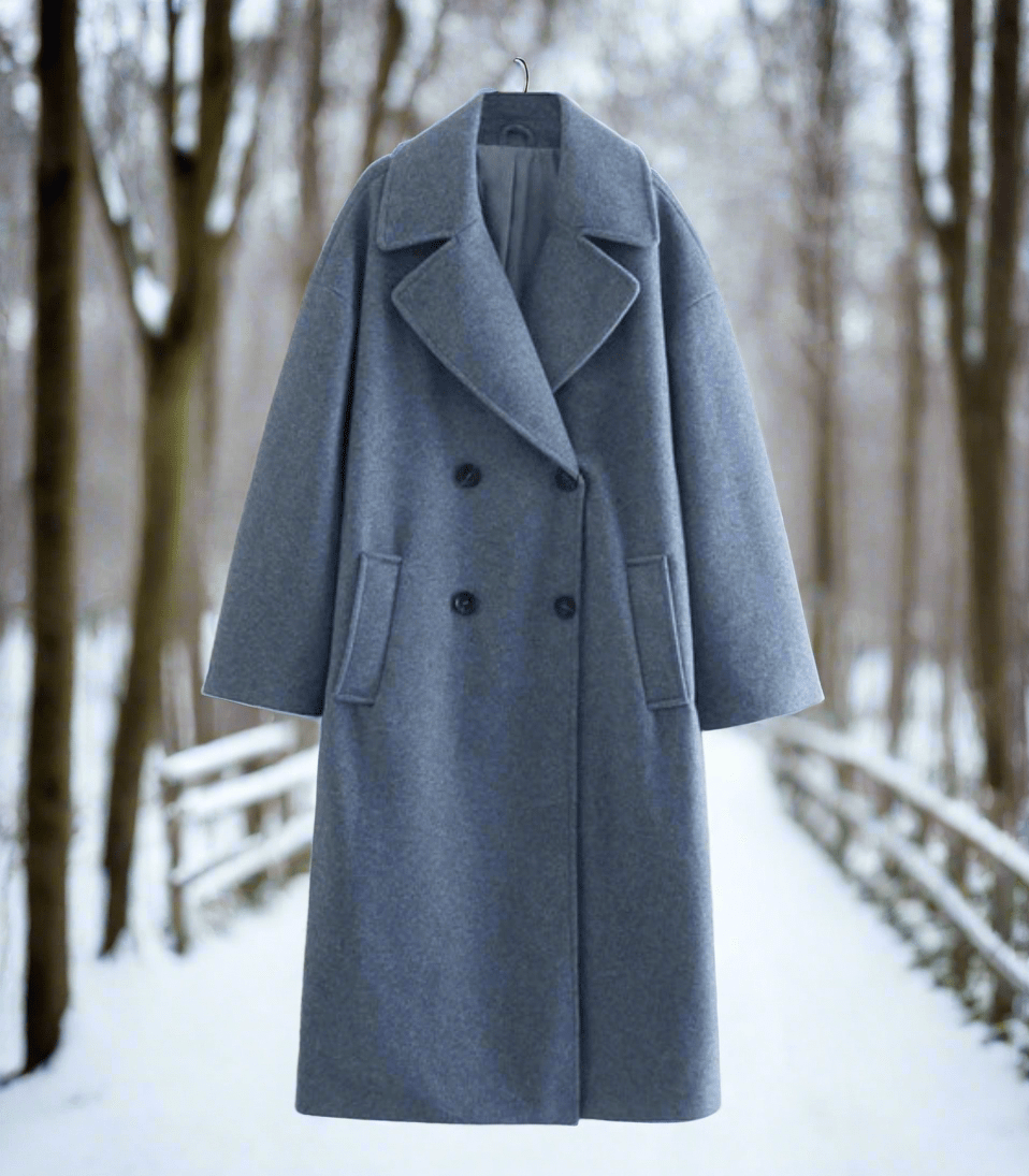 Long Wool-Blend Coat | Oversized Fit | Elegant & Timeless