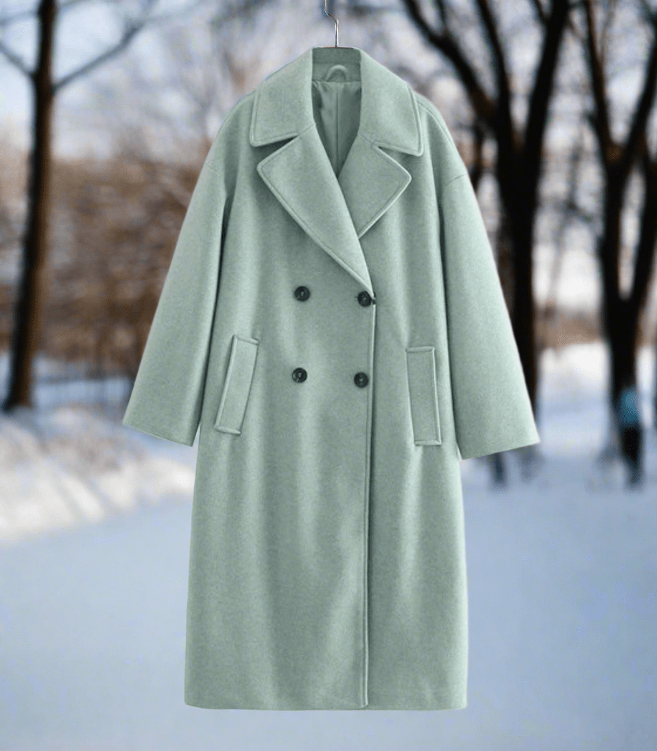 Long Wool-Blend Coat | Oversized Fit | Elegant & Timeless