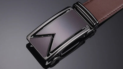 Men's Leather Dress Belt | Automatic Buckle | Adjustable Formal Accessory