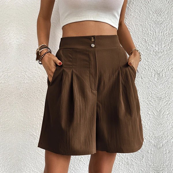 Pleated High-Waist Shorts | Relaxed Fit