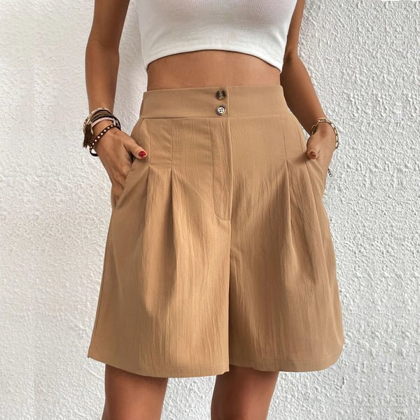 Pleated High-Waist Shorts | Relaxed Fit