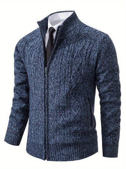 Men’s Knit Zip Jacket | Full-Zip Cardigan Style | Smart Casual Layer