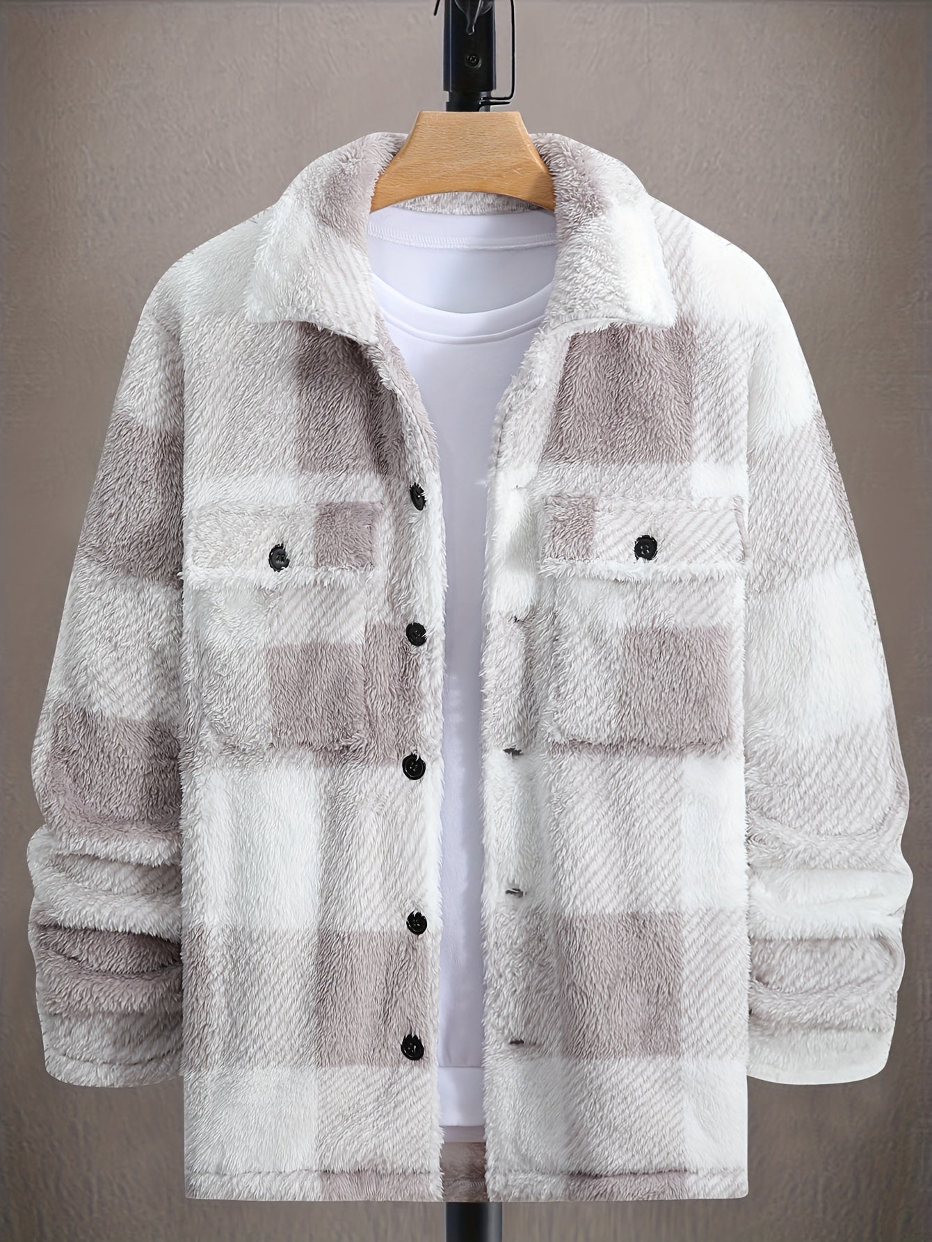 Men’s Sherpa Shirt Jacket | Plush Button-Up Shacket | Soft Everyday Outerwear