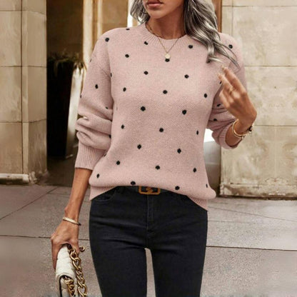 Textured Knit Sweater | Lightweight Pullover with Dot Pattern