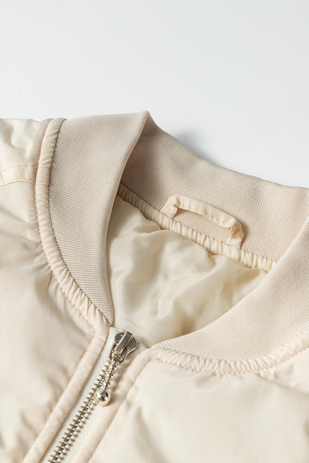 Cropped Bomber Jacket | Satin Finish | Lightweight Layer | Casual Street Style
