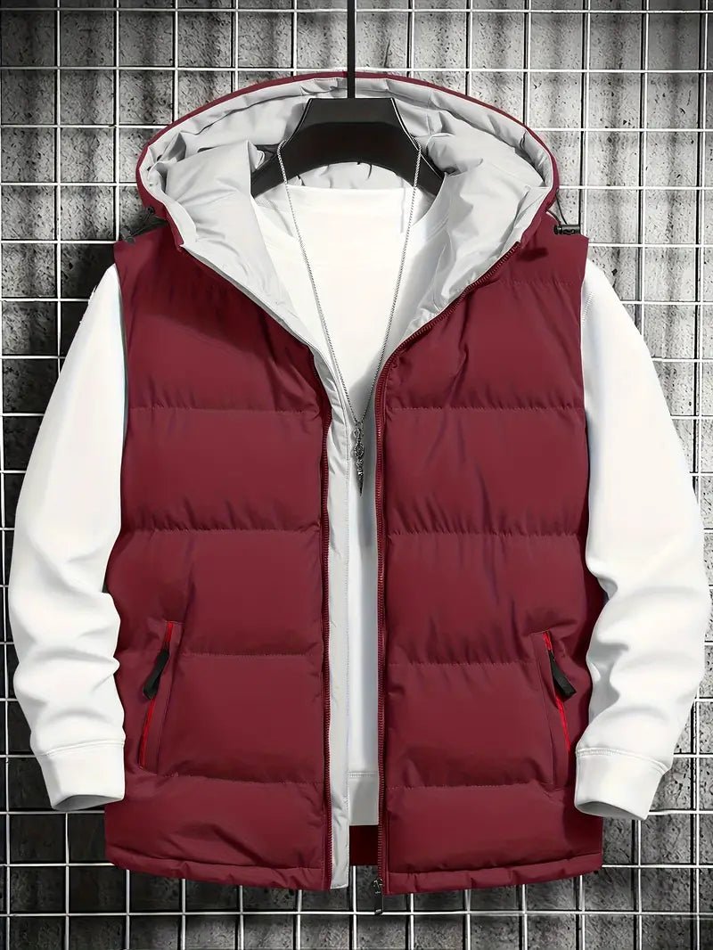 Men's Hooded Puffer Vest | Lightweight Insulation | Outdoor Layering Essential