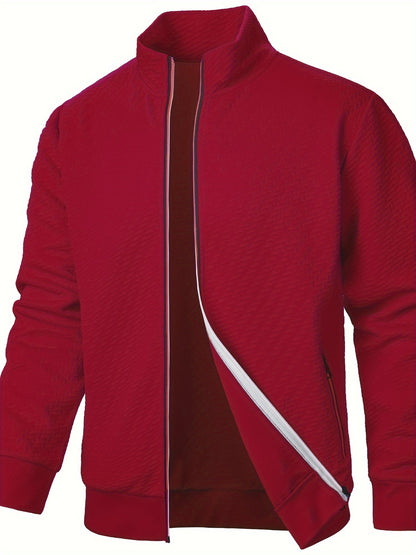 Men's Lightweight Zip Jacket | Mock Neck | Casual Layering Essential