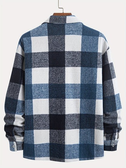 Men’s Plaid Shirt Jacket | Button-Up Shacket | Warm Casual Outer Layer