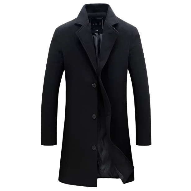 Men’s Wool-Blend Overcoat | Single-Breasted Classic Fit | Midweight Fall Jacket