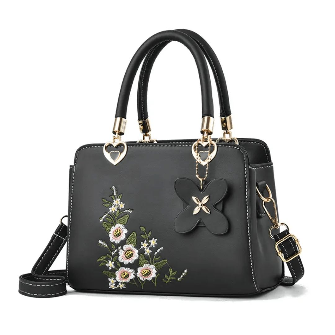 Floral Embroidered Handbag | PU Material | Elegant and Versatile Design