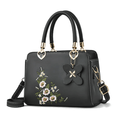 Floral Embroidered Handbag | PU Material | Elegant and Versatile Design