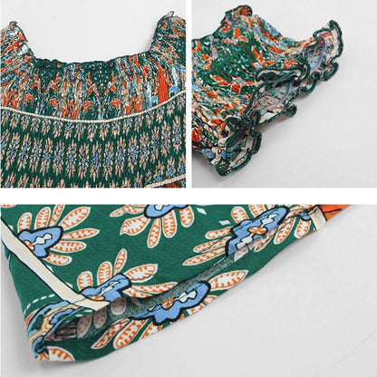 Off-Shoulder Boho Midi Dress | Floral Print | Lightweight Fabric | Summer Chic