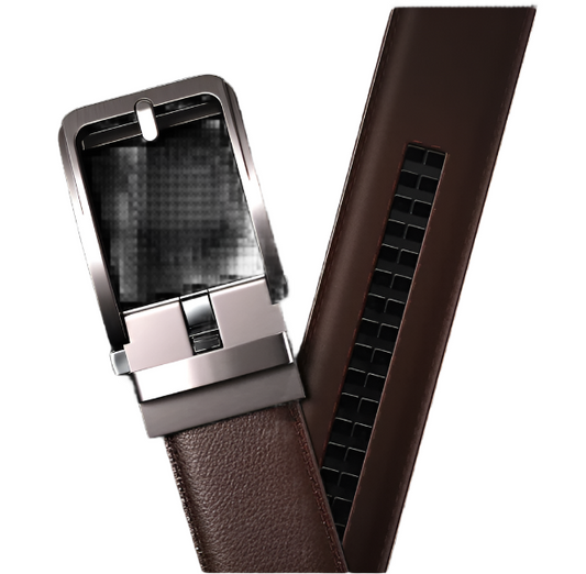 Men’s Leather Ratchet Belt | Auto-Locking Buckle | No-Hole Design