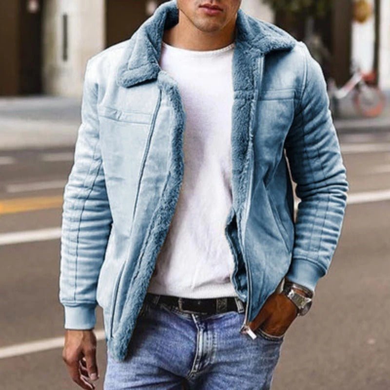 Men's PU Leather Aviator Jacket | Sherpa-Lined | Warm & Stylish