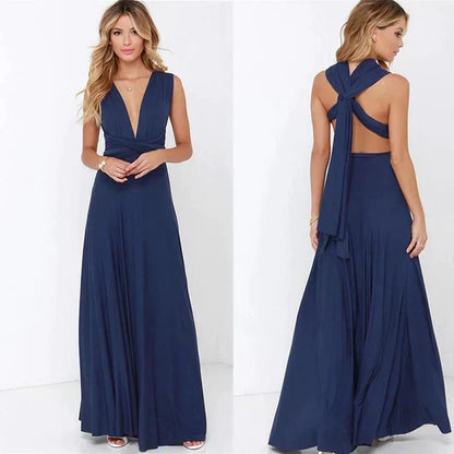 Sleeveless Backless Maxi Dress | Flowing Silhouette | Lightweight Fabric | Formal Evening Wear