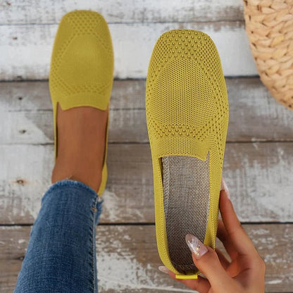Women's Slip-On Loafers | Glitter Knit Upper with Cushioned Insole | Lightweight Casual Flats