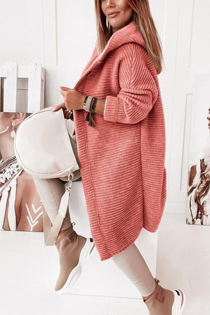 Chunky Knit Cardigan | Hooded Design | Soft Acrylic Blend | Casual Everyday Layer