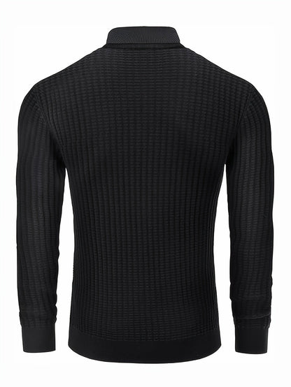 Ribbed Turtleneck Sweater | Slim Fit Cable Knit | Fall-Winter Essential