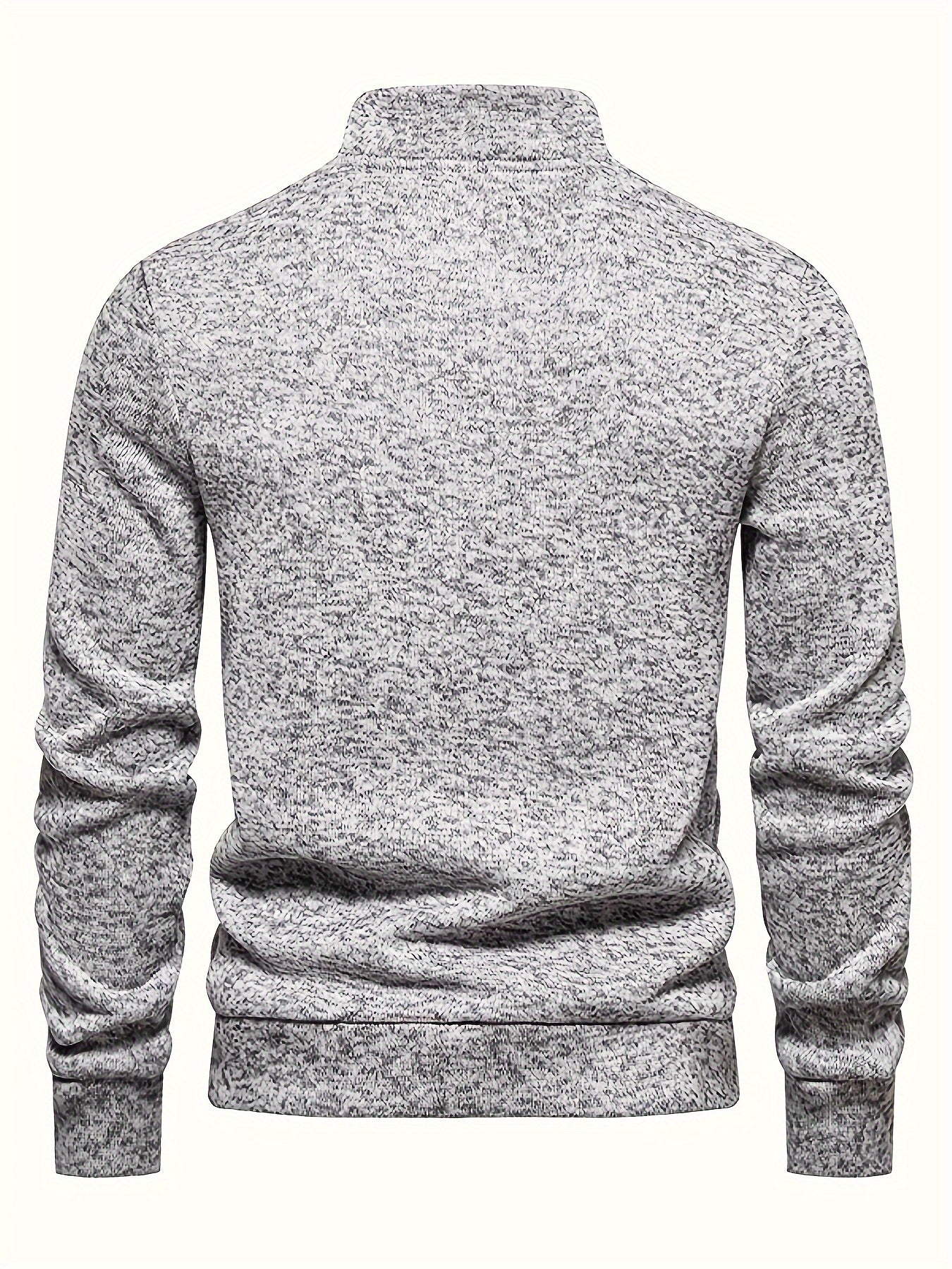 Men’s Button Mock Neck Sweater | Textured Knit Pullover | Cold Weather Casual Essential