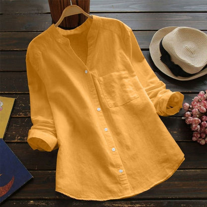 Mandarin Collar Cotton Shirt | Button Front | Relaxed Everyday Fit