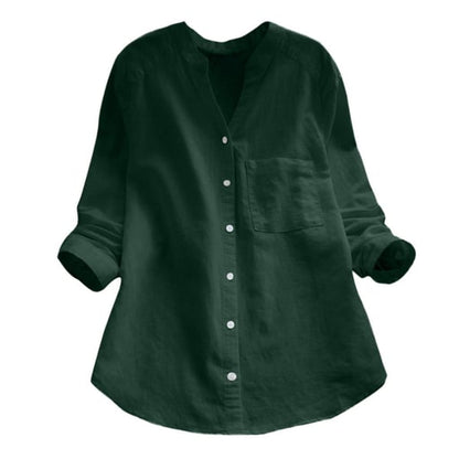 Mandarin Collar Cotton Shirt | Button Front | Relaxed Everyday Fit