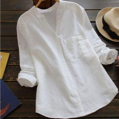 Mandarin Collar Cotton Shirt | Button Front | Relaxed Everyday Fit