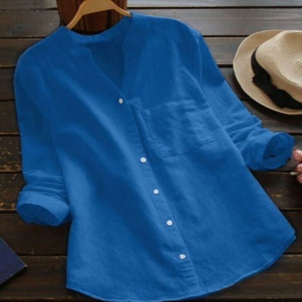 Mandarin Collar Cotton Shirt | Button Front | Relaxed Everyday Fit