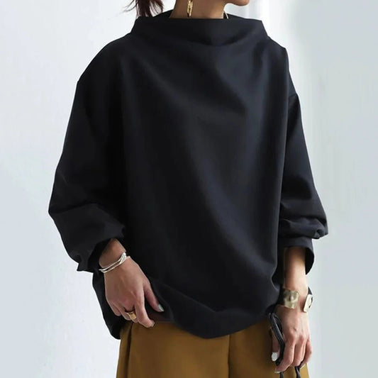 High Neck Oversized Pullover | Minimalist Style | Soft Knit Feel