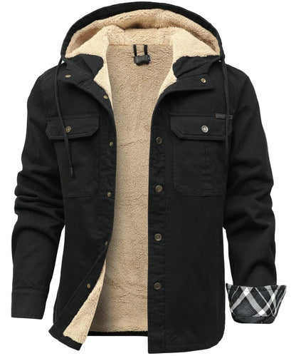 Men’s Sherpa-Lined Canvas Jacket | Hooded Winter Workwear | Heavyweight Outerwear Canada
