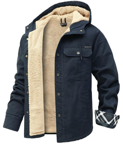 Men’s Sherpa-Lined Canvas Jacket | Hooded Winter Workwear | Heavyweight Outerwear Canada