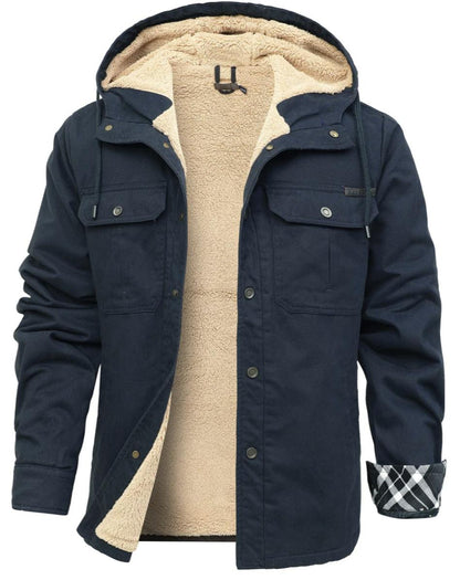 Men’s Sherpa-Lined Canvas Jacket | Hooded Winter Workwear | Heavyweight Outerwear Canada