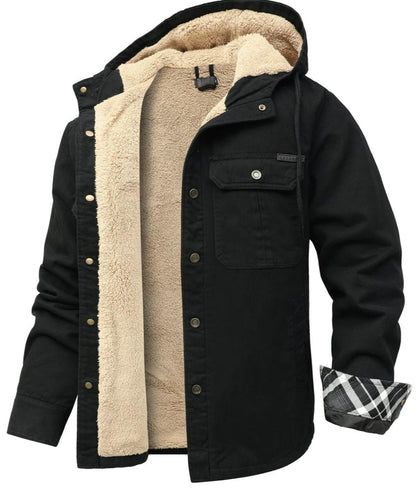 Men’s Sherpa-Lined Canvas Jacket | Hooded Winter Workwear | Heavyweight Outerwear Canada