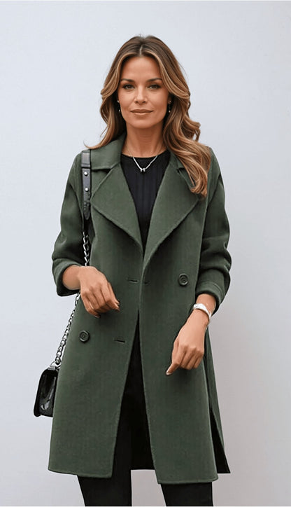 Classic Double-Breasted Coat | Timeless Style | Wool Blend | Versatile Outerwear