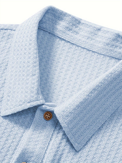 Men's Knit Polo Shirt | Textured Short Sleeve Top | Lightweight Summer Casualwear