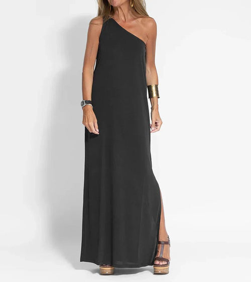 Elegant One-Shoulder Maxi Dress | Flowing Silhouette | Lightweight Fabric | Evening Wear