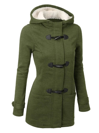 Toggle Hooded Coat | Warm Sherpa Lining | Casual Winter Wear | Wool Blend