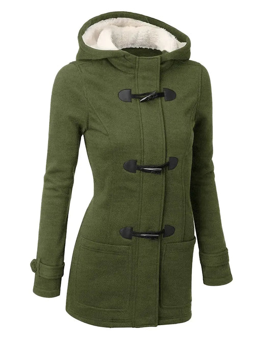 Toggle Hooded Coat | Warm Sherpa Lining | Casual Winter Wear | Wool Blend