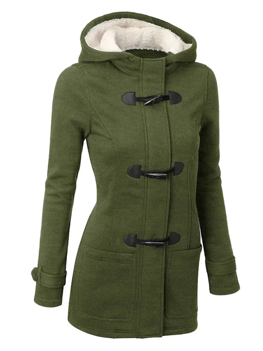 Toggle Hooded Coat | Warm Sherpa Lining | Casual Winter Wear | Wool Blend