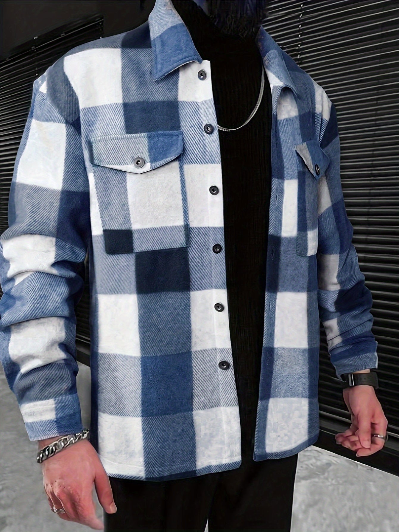 Men’s Plaid Shirt Jacket | Button-Up Shacket | Warm Casual Outer Layer