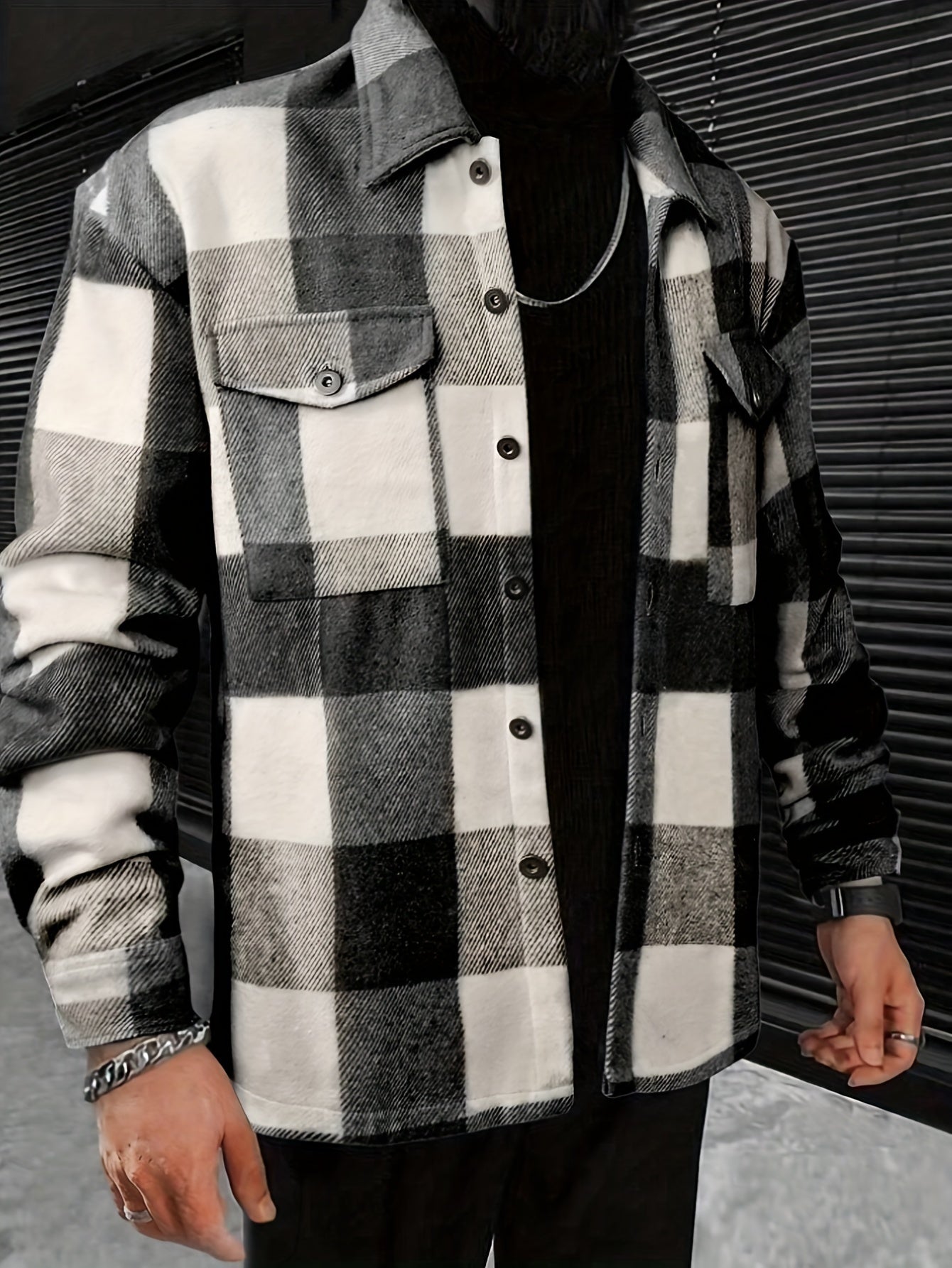 Men’s Plaid Shirt Jacket | Button-Up Shacket | Warm Casual Outer Layer