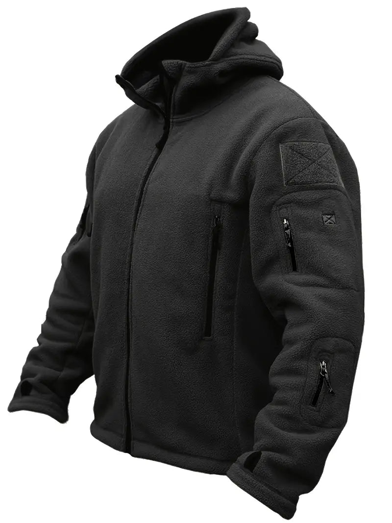 Men's Tactical Hoodie Jacket | Multi-Pocket Design | Fleece Lined | Outdoor Performance