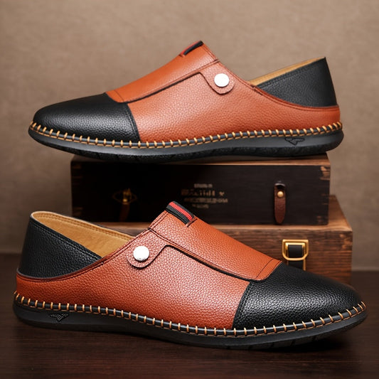 Men’s Two-Tone Slip-On Sneakers | Casual Comfort Walking Shoes | Lightweight Everyday Wear
